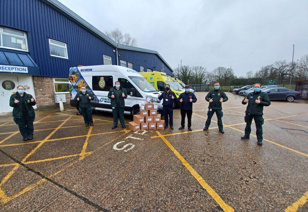 Over 1,500 snack packs donated to ambulance service staff from Rapid Relief Team UK