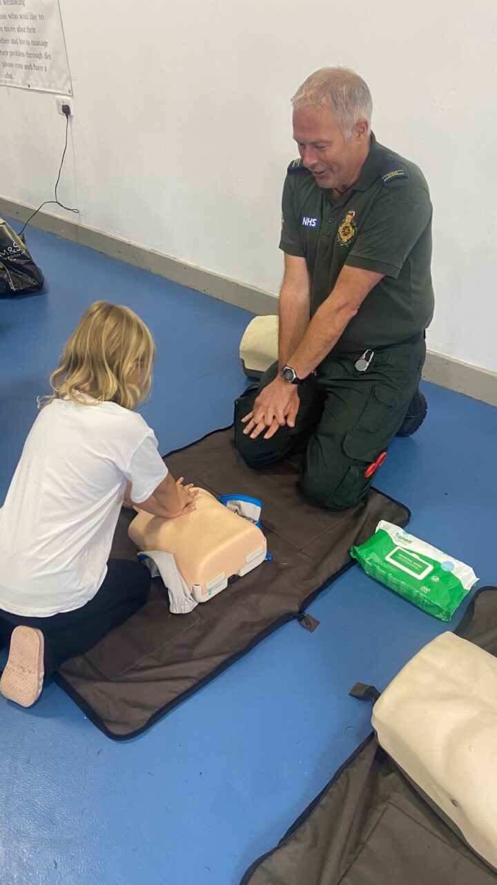 CPR demonstration at wellbeing day in Southampton